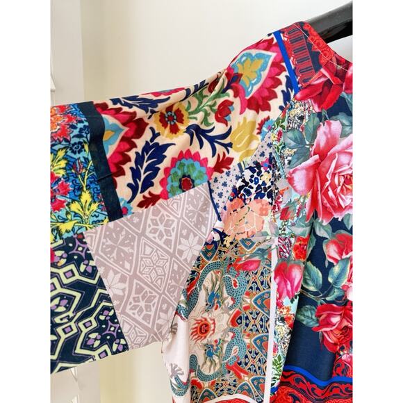 Johnny Was Verdell Patchwork Floral Festival Boho Shift Dress XL Scoop Neck - Picture 5 of 9